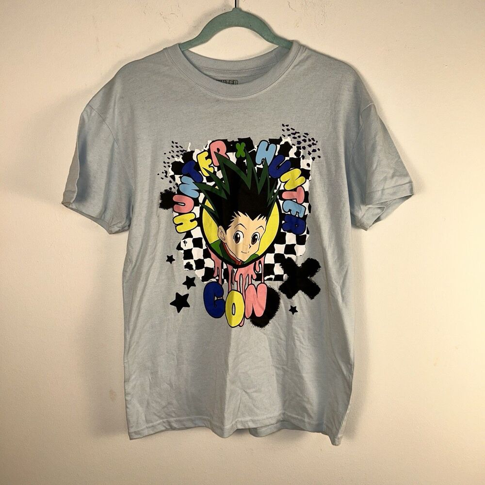 Hunter x Hunter Gon Graphic T Shirt Anime Tee Light Blue Cotton Blend M